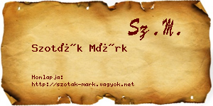 Szoták Márk névjegykártya